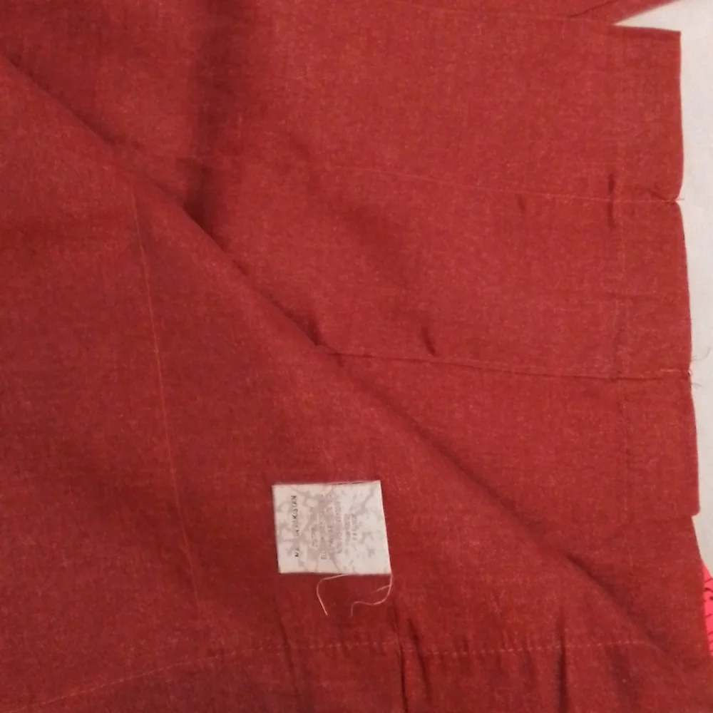 Set of four Burnt Red Rod Pocket Curtain Toppers